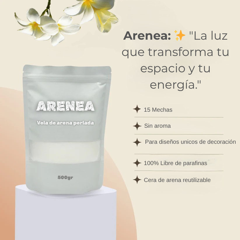 Vela de arena Perlada Blanca - 500gr